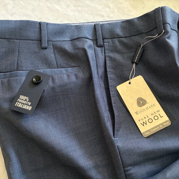 NEW w tags. Angelico Super140's pants Sz34. Regular Fit 100% wool. Made in Italy - Picture 7 of 11